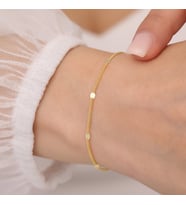 925 Ayar Gümüş Baskılı Gurmet Zincir Bileklik (Gold)