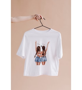 Kız Arkadaş Tasarımlı Tişört Kişiye Özel ( Unisex - Büyük - Çocuk )