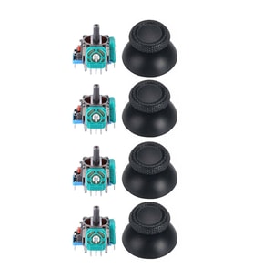 PS5 Analog Motor ve Topuz Seti 4+4 Playstation 5 Tamir PS5 Motor Kol Tamir Seti Yedek Parça (Siyah)