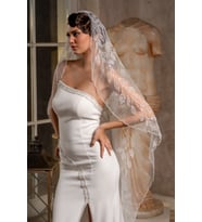 Gelinlik Duvağı Ve Nikah Duvağı 230 Cm,İşlemeli Duvak (Beyaz)