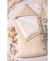 Triko Bebek Battaniye &kundak Welsoft Elyaflı +şapka Hediyelik