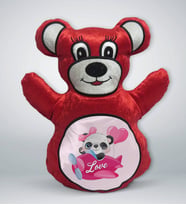 BK Gift Sevimli Panda Tasarımlı Kırmızı Ayıcık Yastık-5