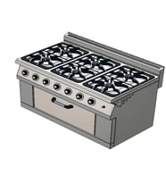 CSA Karacasan 120 cm 700 Seri Set Üstü 6+1 Fırın Doğalgazlı Kuzine (120x70x85Cm)