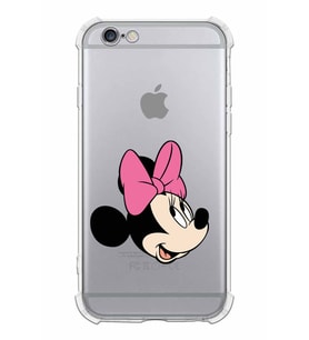 Apple iPhone 6S Uyumlu Köşe Korumalı Antişok  Kapak Minnie Mouse Tasarımlı Şeffaf  Kılıf
