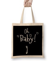 Oh Baby Cute Pregnancy Announcement Mother Mom Bez Çanta Uzun Saplı