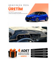 HYUNDAİ İ20 (2020-2024) Uyumlu Torpido Koruma Örtüsü Oto Kılıfı - Siyah Bej