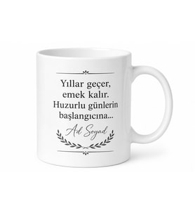 Kişiye Özel Emekli Çalışana Hatıra Kupa Bardak İsimli Hediye