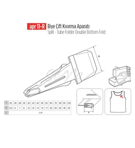 Biye Çift Kıvırma Apara 100x40mm / APR 11-R
