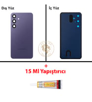 Samsung S24 Plus Mor Arka Pil Kapağı Batarya Kapağı Lazer Kesim + B-7000 Yapıştırıcı