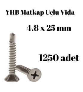 Matkap Uçlu Vida YHB 4.8x25 1250'li Paket