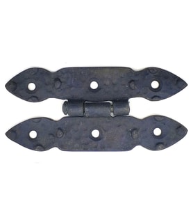 Antika Tarz Dekoratif Pirinç Düğmeli Menteşe - 117x57 Mm, Oksit