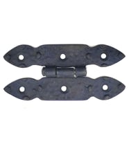Antika Tarz Dekoratif Pirinç Düğmeli Menteşe - 117x57 Mm, Oksit