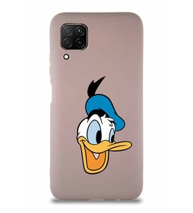 Huawei P40 Lite Soft Premier Kapak Donald Duck-A Tasarımlı Silikon Kılıf - Pudra (Şeffaf)
