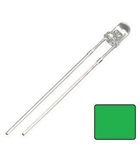 LED 3mm Yeşil Şeffaf 10 adet