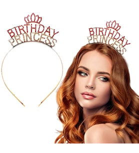 Birthday Princess Kristal Taç – Altın Kaplama