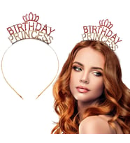 Birthday Princess Kristal Taç – Altın Kaplama