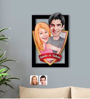 BK Gift Kişiye Özel İsimli Sevgililer Karikatürlü 3D Ahşap Tablo-86