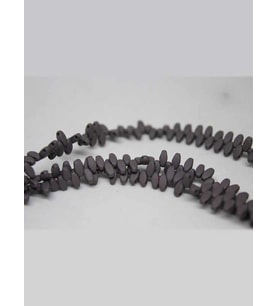 Hematit Taşı Çift Delikli YARIM Dizi (17505) (18cm Uzunluğundadır)