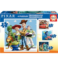 Educa Puzzle - 12+16-20+25 Parça Disney Pixar Kademeli 3-5 Yaş Çocuk Puzzle/Yapboz