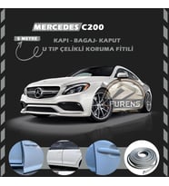 Mercedes C200 Oto Araç Kapı Koruma Fitili 5metre Parlak Gri Renk