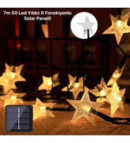 7m 50 Led Yıldız 8 Fonksiyonlu Solar Panelli-Gün Işığı