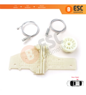 Peugeot 207 WA WC WK SW 2006–2015 5-Kapı 9224C9 İçin Elektrikli Arka Sağ Cam Kriko Tamir Seti