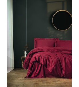 Cotton Box Elegant Bordo Çift Kişilik Saten Nevresim Takımı