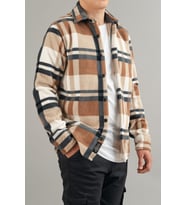 Slim Fit Erkek Polar Gömlek Kahve Krem (Açık Kahverengi)