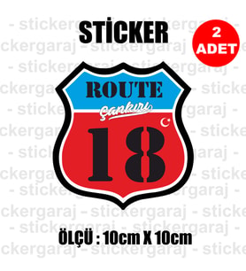 18 çankırı memleket rota gidiş etiket sticker çıkartma - 2 adet - motosiklet araba otomobil kamyon kamyonet cam uyumlu