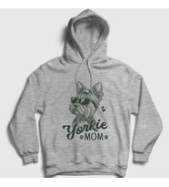 Presmono Unisex Gri Yorkie Mom Mama Yorkshire Terrier Annesi Kapüşonlu Sweatshirt 556701tt