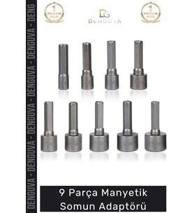 #MatkapUcu Titanyum Kaplama Altıgen Şaft Matkap Ucu Takımı 9 Parça Manyetik Somun Adaptörü Seti