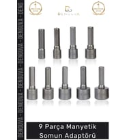 #MatkapUcu Titanyum Kaplama Altıgen Şaft Matkap Ucu Takımı 9 Parça Manyetik Somun Adaptörü Seti
