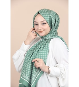 YEŞİL Emproyal Monogram Şal