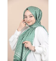 YEŞİL Emproyal Monogram Şal