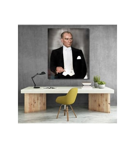 Mustafa Kemal Atatürk Renkli Tablo Kanvas Tablo Modeli Hd Dijital Baskı Duvar Tablosu