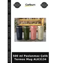 Özel Üretim Seyahat 500 ml Paslanmaz Çelik Termos Mug - Çift Katmanlı Sızdırmaz Kahve Kupası ALK3134