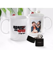 BK Gift Kişiye Özel Babalar Günü Hediyesi Fotoğraflı Kupa Bardak ve Benzinli Çakmak Seti-2 (Model 1)
