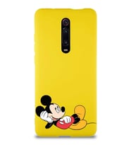 Xiaomi Redmi K20 Soft Premier Kapak Mickey Mouse-F Tasarımlı Silikon Kılıf - Sarı (Şeffaf)