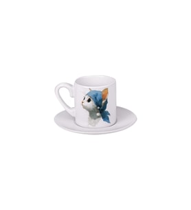 Ghostbastır Design Kedili Türk Kahvesi Fincanı 040