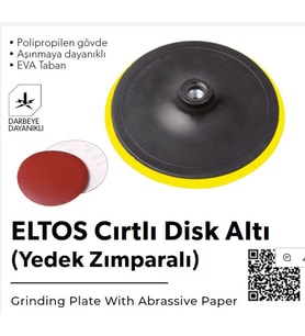 ELTOS CIRTLI DİSK ALTI 180mm YEDEK ZIMPARALI
