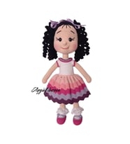 kıvırcık saçlı festival bebek Amigurumi organik oyuncak