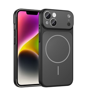Apple iPhone 14 Uyumlu Kılıf Zore M-Safe Şarj Özellikli Kamera Korumalı Formen Kapak (Siyah)