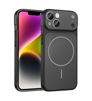Apple iPhone 14 Uyumlu Kılıf Zore M-Safe Şarj Özellikli Kamera Korumalı Formen Kapak (Siyah)