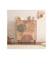 Granada Çok Amaçlı Dolap Bonomo Desenli Sİlindir Ayak Form (95x36x111 cm)