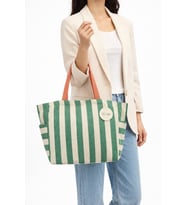 Faralya Life %70 Pamuk %30 Polyester Kalın Çizgili 2 Cepli 54*40-60 Ölçülerinde Kullanışlı Çok Amaçlı Plaj Çantası,Kadın Çanta,Omuz Çantası,Günlük Çanta