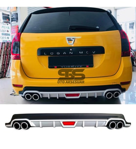Dacia Logan Mcv Difüzör Arka Tampon Eki 4 Egzoz Çıkışlı Gri Tip