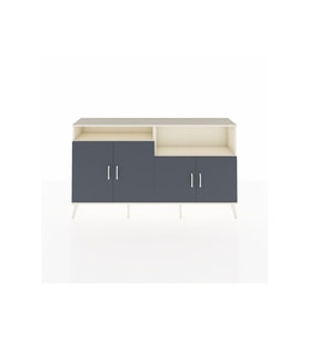 Arges Konsol 4 Raflı 4 Kapaklı 176x30x99 Aytaşı-Antrasit/Aytaşı