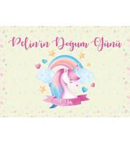 Unicorn Temalı Doğum Günü Afişi
