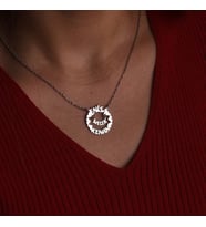 Kişiye Özel 925 Ayar Gümüş Kalp Çerçeveli 3 İsim Kolye