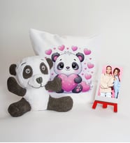 Kişiye Özel Hediye Seti- Özel Tasarım Yastık- Peluş Panda- Şövale- Kişiye Özel Polaroid Fotoğraf